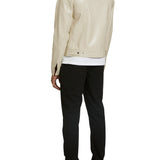 Cream Vegan Leather Jacket