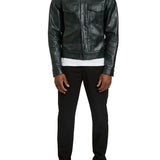 Forest Green Vegan Leather Jacket