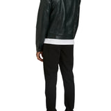 Forest Green Vegan Leather Jacket