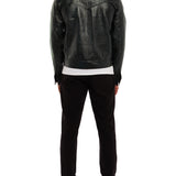 Forest Green Zipped Vegan Leather Jacket